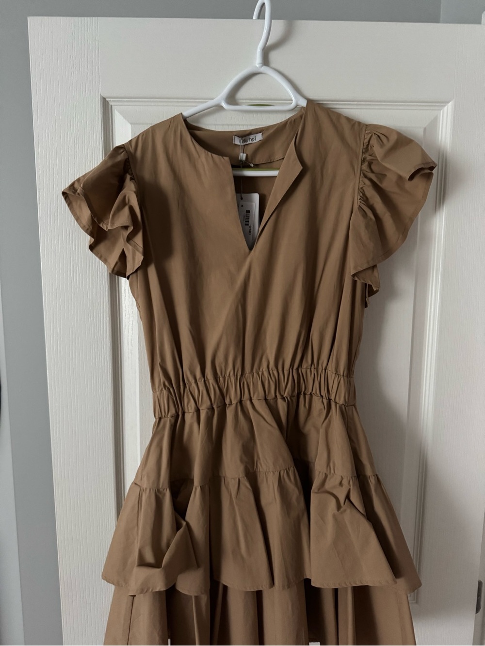 Motel Rocks Tan Ruffle Mini Dress - Picture 2 of 4